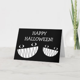 Svart, leende, Halloween-mappat gratulationskort Kort