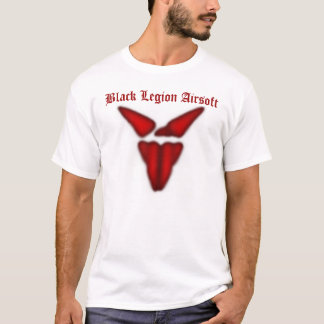 Svart legionskjorta (vit), svart legion Airsoft Tee Shirt
