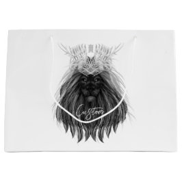 Svart Lejon med Antlers Krona och Monogram