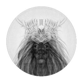 Svart Lejon med Antlers Krona och Monogram