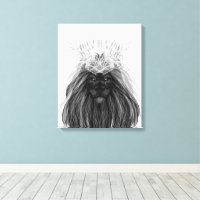 Svart Lejon med Antlers Krona och Monogram