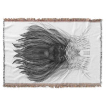 Svart Lejon med Antlers Krona och Monogram