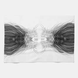 Svart Lejon med Antlers Krona och Monogram Kökshandduk