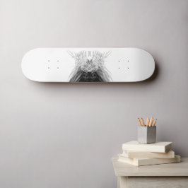 Svart Lejon med Antlers Krona och Monogram Mini Skateboard Bräda 18,5 Cm