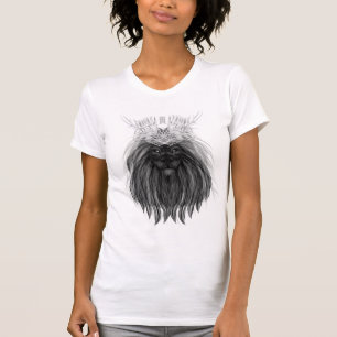 Svart Lejon med Antlers Krona och Monogram T Shirt