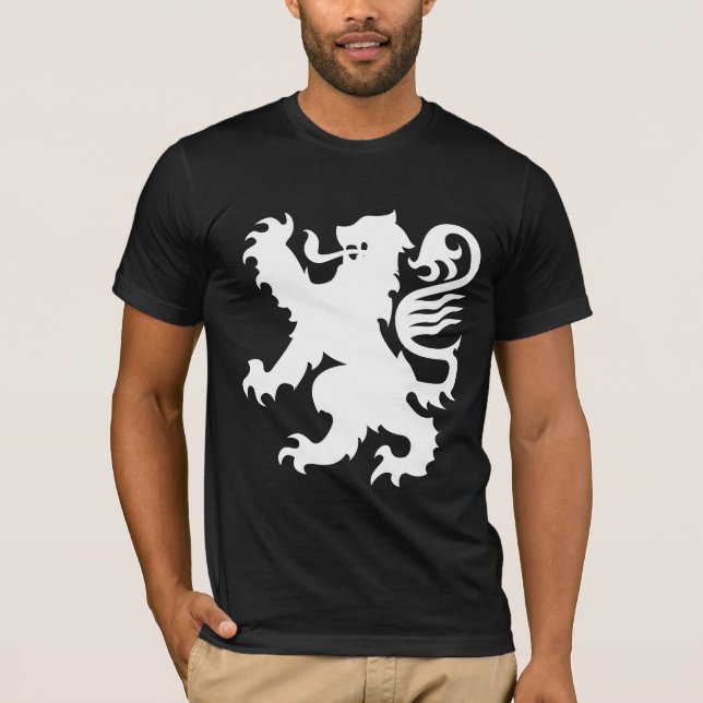 Svart lejon skjortaheraldikvit t-shirt (Framsida)