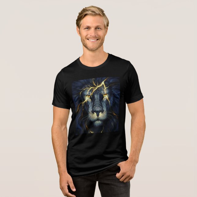 Svart Lejon t-shirt-design T Shirt (Framsida Full)