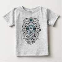 Svart Lejont socker Skullblått Glitter
