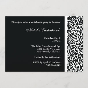 Svart leopard Bachelorette Party-inbjudan Inbjudningar