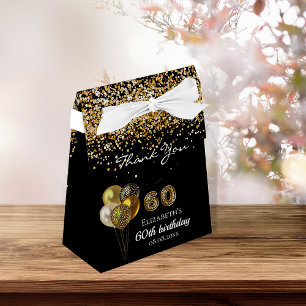Svart leopard i guld glitter presentaskar