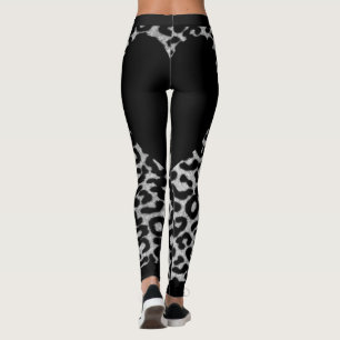 Svart leopard leggings