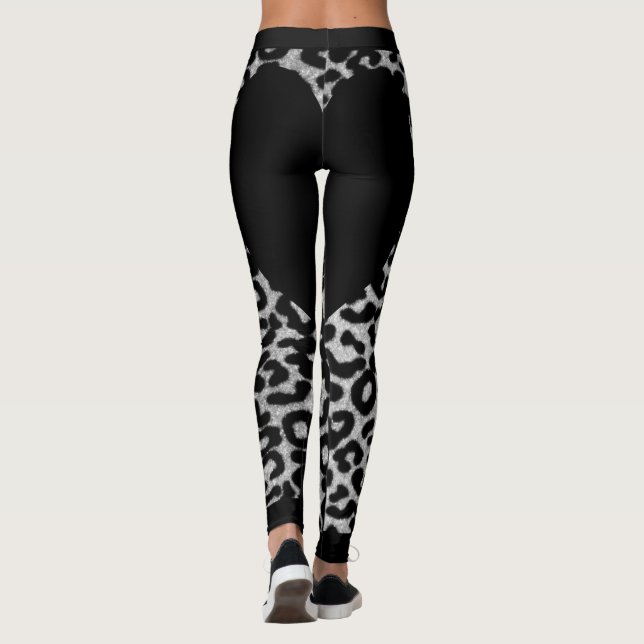 Svart leopard leggings (Baksida)