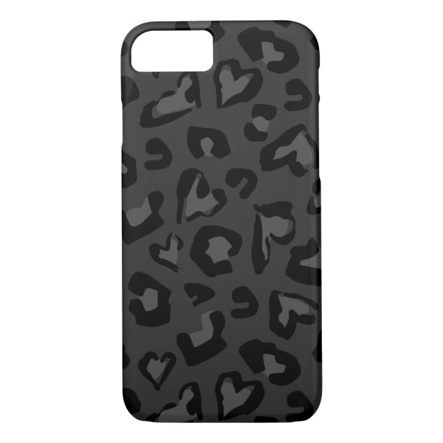 Svart leopard, svart hjärta Case-Mate iPhone skal (Baksida)