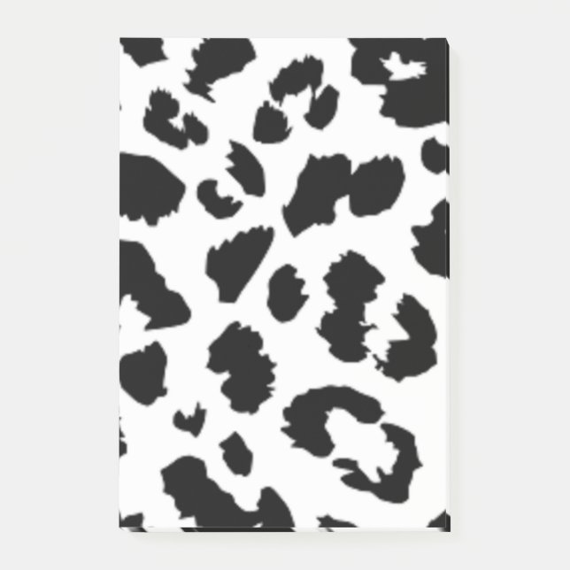 SVART LEOPARD TRYCK POST-IT BLOCK (Framsida)