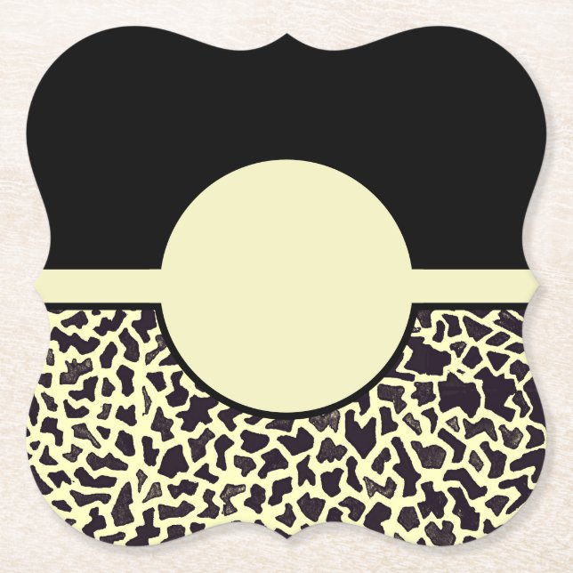 Svart Leopard Underlägg Papper (Framsida)