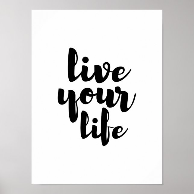 Svart leve ditt livcitattecken poster (Framsidan)
