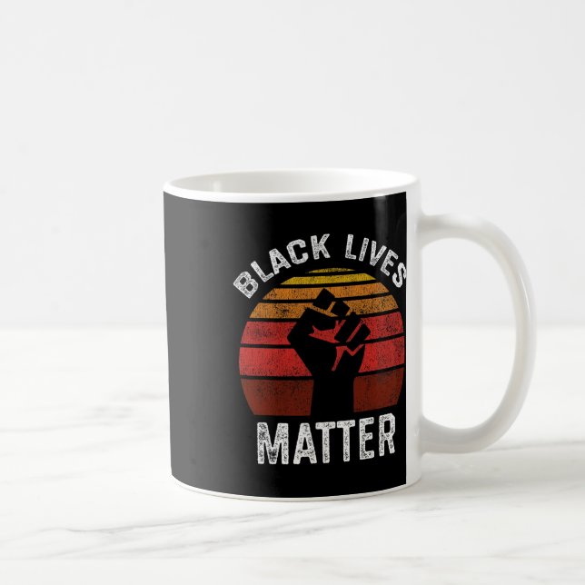 Svart lever problem med Blm Retro Manar Women Kids Kaffemugg (Höger)
