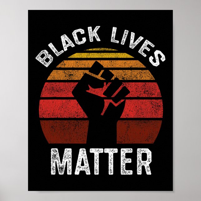 Svart lever problem med Blm Retro Manar Women Kids Poster (Framsidan)