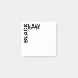 Svart lever som matchar BLM-typografi 3x3 Post-it Block