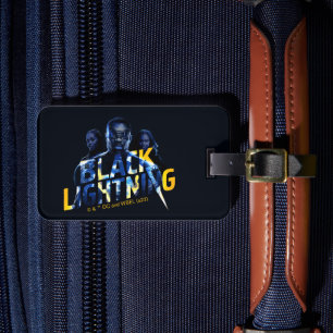 Svart Lightning Heroes-grafik Bagagebricka