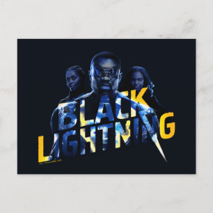 Svart Lightning Heroes-grafik Vykort