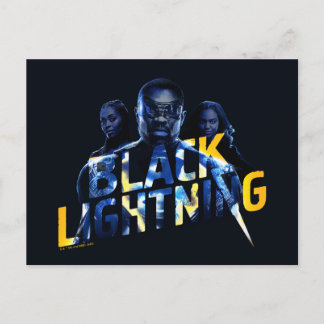 Svart Lightning Heroes-grafik Vykort