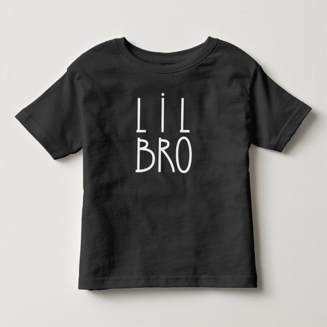 Svart LIL BRO  T Shirt (Framsida)