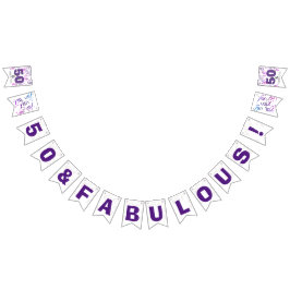 Svart Lila| 50:e Födelsedagsfesten Vimplar