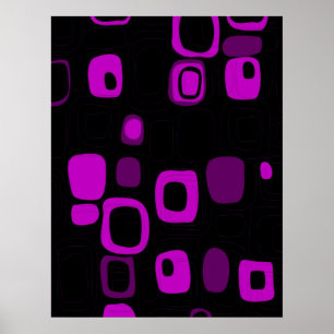 Svart, Lila, Abstrakt med violett återcirkel Poste Poster