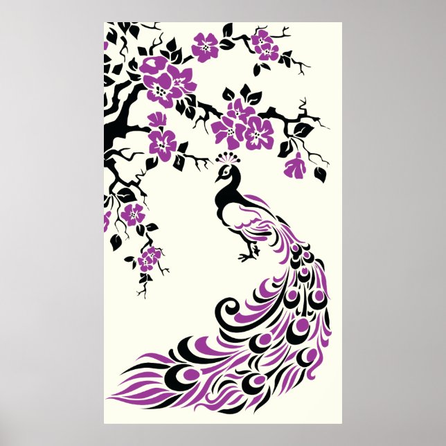 Svart lila-blommar poster (Framsidan)