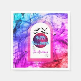 Svart Lila Fladdermus Spooky Modern Happy hallowee Pappersservett