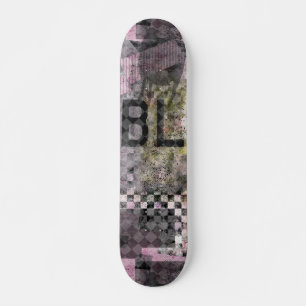 Svart lila genom kollage på skateboard