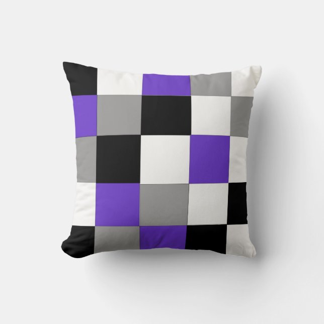 Svart, lila, grått och vit (Pillow) Kudde (Framsida)