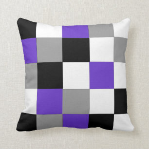 Svart, lila, grått och vit (Pillow) Kudde