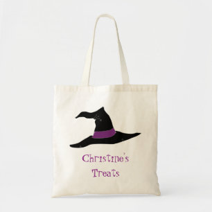 Svart & lila häxhatt Halloween Tygkasse