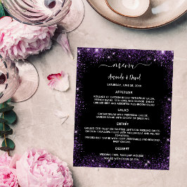 Svart lila i bröllop Menu-miniatyr