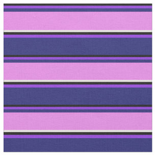 Svart, Lila, Midnight Blue, Violet and White Tyg