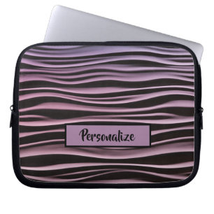 Svart Lila Modern Tech Vågar Personalize Laptop Fodral