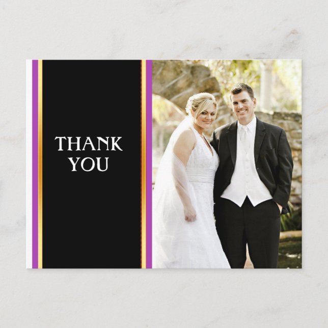 Svart, Lila och Guld enkel elegance Vykort (Framsida)