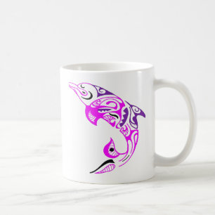 Svart Lila och Rosa Tattodesign för döttliga del Kaffemugg