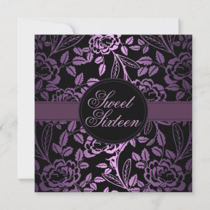 Svart/Lila Ro Design Birthday-inbjudan Inbjudningar