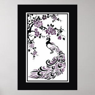 Svart, lila söt och blommar poster