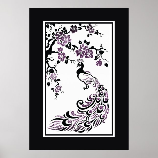 Svart, lila söt och  blommar poster (Framsidan)