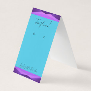 Svart Lila Teal Earring Self-stand Visning Card Visitkort