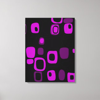 Svart, Lila, Violet Retro Abstrakt Art Canvas