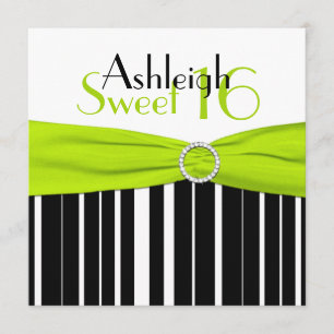 Svart limefrukt, FAUX Bling för 16 inbjudan för