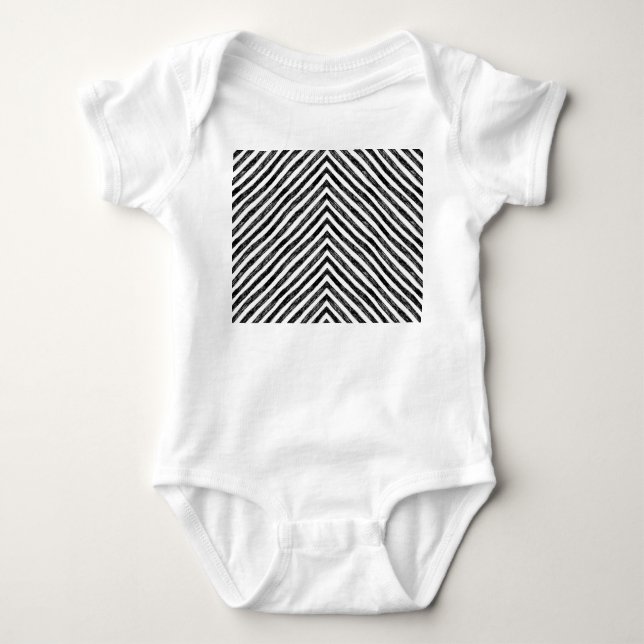 Svart linjärt rand, sömlöst mönster. t shirt (Framsida)