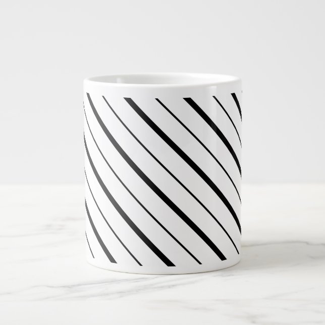 Svart Linje Geometri Enkel Jumbo Mugg (Framsidan)