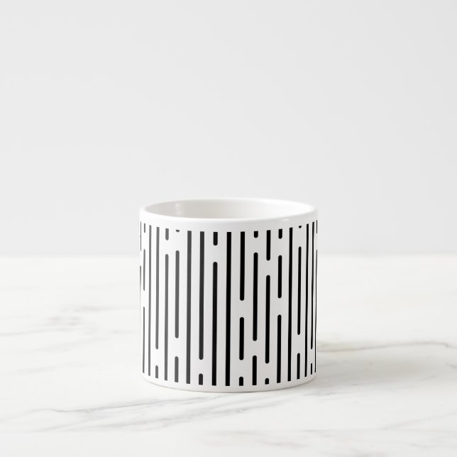 Svart Linje Geometriskt Mönster Espressomugg (Framsidan)