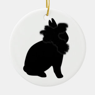 Svart Lionhead prydnad Julgransprydnad Keramik